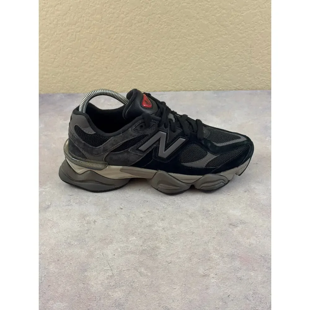 New Balance 9060 Black Castlerock/Rain Cloud U9060BLK Suede Low Wmns 8 Mens 6.5
